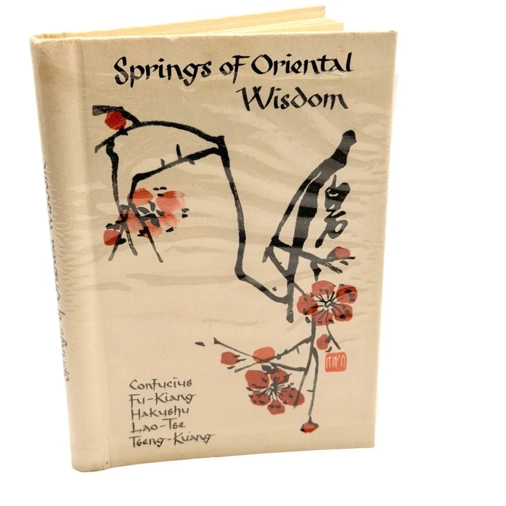 Vintage Springs of Oriental Wisdom Book 3in Cream Asian Philosophy Zen Quotes 60